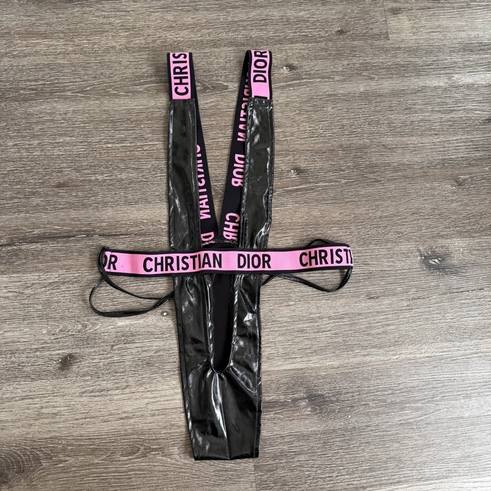 Women’s Glossy Black Bottoms with Pink Accents